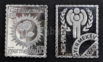 1979-1980. Az Állami Pénzverő által kiadott teljes ezüst (0.835) bélyegérem gyűjtemény fa dísztokban...