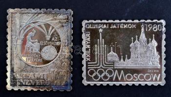 1979-1980. Az Állami Pénzverő által kiadott teljes ezüst (0.835) bélyegérem gyűjtemény fa dísztokban...