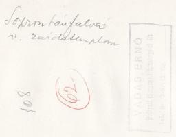 cca 1950-1960 Vadas Ernő (1899-1962): Sopronbánfalva, zárdatemplom, feliratozva, pecséttel jelzett, ...