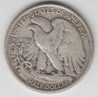 Amerikai Egyesült Államok 1943. 1/2$ Ag &quot;Walking Liberty&quot; T:3 &lt;br/&gt;USA 1943. 1/2$ Ag &quot;Walking Liberty&quot; C:F &lt;br/&gt;Krause KM#142