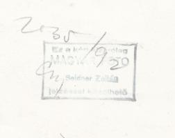 cca 1950-1955 Seidner Zoltán (1896-1960): Baromfinevelő Pomázon, pecséttel jelzett, feliratozott, 18...