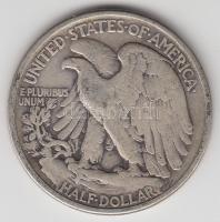 Amerikai Egyesült Államok 1938. 1/2$ Ag &quot;Walking Liberty&quot; T:3 &lt;br/&gt;USA 1938. 1/2$ Ag &quot;Walking Liberty&quot; C:F &lt;br/&gt;Krause KM#142