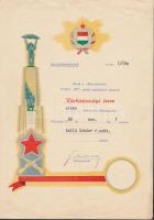 1969. "Közbiztonsági Érem" arany fokozata a rendőrség tagjai részére, szalagsávval dísztokban és adományozói okirattal T:1