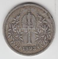 Ausztria 1893. 1K Ag T:3 &lt;br/&gt;Austria 1893. 1 Corona Ag C:F