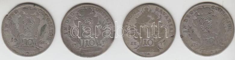 Német Államok/Bajorország 1768-78. 10Kr Ag (4x) klf T:3,3-
German States / Bavaria 1768-78. 10 Kreuz...
