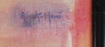 Koszkol jelzéssel: Virágcsendélet. Akvarell, papír, üvegezett keretben 60×46 cm