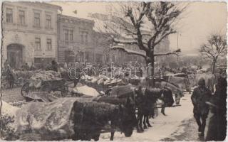 Szászrégen, winter, horse cart, photo, vissza So. Stpl