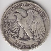 Amerikai Egyesült Államok 1943. 1/2$ Ag &quot;Walking Liberty&quot; T:3 &lt;br/&gt;USA 1943. 1/2$ Ag &quot;Walking Liberty&quot; C:F &lt;br/&gt;Krause KM#142