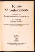 Tolnai Világlexikon I.-II. kötet A-Csipkéig. Bp., 1915. Tolnai. Egyik köteten kis foszlás egyéblként...