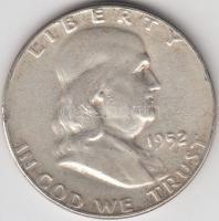 Amerikai Egyesült Államok 1952. 1/2$ Ag &quot;Franklin&quot; T:3 &lt;br/&gt;USA 1952. Half Dollar Ag &quot;Franklin&quot; C:F &lt;br/&gt;Krause KM# 199