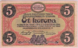 Zalaegerszeg/hadifogolytábor 1916. augusztus 15. 5K arab sorozat és sorszámmal T:II