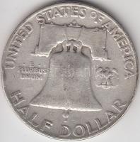 Amerikai Egyesült Államok 1954D 1/2$ Ag "Franklin" T:3
USA 1954D Half Dollar Ag "Fran...