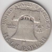 Amerikai Egyesült Államok 1954D 1/2$ Ag "Franklin" T:3
USA 1954D Half Dollar Ag "Fran...