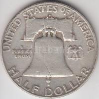 Amerikai Egyesült Államok 1954D 1/2$ Ag "Franklin" T:3
USA 1954D Half Dollar Ag "Fran...