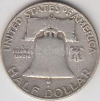 Amerikai Egyesült Államok 1954D 1/2$ Ag "Franklin" T:3
USA 1954D Half Dollar Ag "Fran...