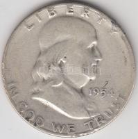 Amerikai Egyesült Államok 1954S 1/2$ Ag &quot;Franklin&quot; T:3 &lt;br/&gt;USA 1954S Half Dollar Ag &quot;Franklin&quot; C:F &lt;br/&gt;Krause KM# 199