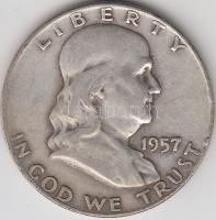 Amerikai Egyesült Államok 1957D 1/2$ Ag "Franklin" T:3
USA 1957D Half Dollar Ag "Fran...