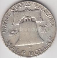 Amerikai Egyesült Államok 1957D 1/2$ Ag &quot;Franklin&quot; T:3 &lt;br/&gt;USA 1957D Half Dollar Ag &quot;Franklin&quot; C:F &lt;br/&gt;Krause KM# 199