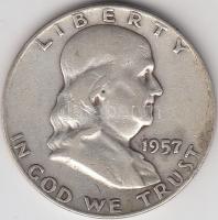 Amerikai Egyesült Államok 1957D 1/2$ Ag "Franklin" T:3
USA 1957D Half Dollar Ag "Fran...