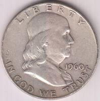 Amerikai Egyesült Államok 1960D 1/2$ Ag &quot;Franklin&quot; T:3 &lt;br/&gt;USA 1960D Half Dollar Ag &quot;Franklin&quot; C:F &lt;br/&gt;Krause KM# 199