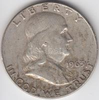 Amerikai Egyesült Államok 1963D 1/2$ Ag &quot;Franklin&quot; T:3 &lt;br/&gt;USA 1963D Half Dollar Ag &quot;Franklin&quot; C:F &lt;br/&gt;Krause KM# 199