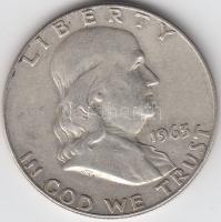 Amerikai Egyesült Államok 1963D 1/2$ Ag &quot;Franklin&quot; T:3 &lt;br/&gt;USA 1963D Half Dollar Ag &quot;Franklin&quot; C:F &lt;br/&gt;Krause KM# 199