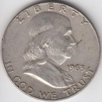 Amerikai Egyesült Államok 1963D 1/2$ Ag &quot;Franklin&quot; T:3 &lt;br/&gt;USA 1963D Half Dollar Ag &quot;Franklin&quot; C:F &lt;br/&gt;Krause KM# 199