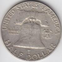 Amerikai Egyesült Államok 1963D 1/2$ Ag "Franklin" T:3
USA 1963D Half Dollar Ag "Fran...
