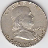 Amerikai Egyesült Államok 1963D 1/2$ Ag &quot;Franklin&quot; T:3 &lt;br/&gt;USA 1963D Half Dollar Ag &quot;Franklin&quot; C:F &lt;br/&gt;Krause KM# 199