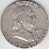 Amerikai Egyesült Államok 1963D 1/2$ Ag &quot;Franklin&quot; T:3 &lt;br/&gt;USA 1963D Half Dollar Ag &quot;Franklin&quot; C:F &lt;br/&gt;Krause KM# 199