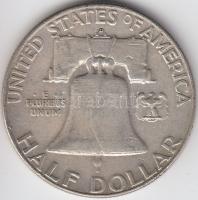 Amerikai Egyesült Államok 1963D 1/2$ Ag "Franklin" T:3
USA 1963D Half Dollar Ag "Fran...