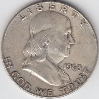 Amerikai Egyesült Államok 1963D 1/2$ Ag &quot;Franklin&quot; T:3 &lt;br/&gt;USA 1963D Half Dollar Ag &quot;Franklin&quot; C:F &lt;br/&gt;Krause KM# 199