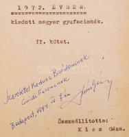 Kiss Géza: 1972 évben kiadott magyar gyufacímkék I.-II. kötet. házi katalógus. Dedikált! 470p