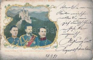 1899 Ludwig II of Bavaria, Prinz Taxis, Graf Dürckheim, article on the back side, Art Nouveau