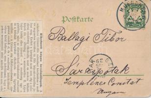 1899 Ludwig II of Bavaria, Prinz Taxis, Graf Dürckheim, article on the back side, Art Nouveau