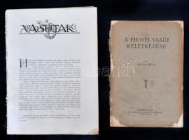 1928 Szalai Béla: A Fiumei vasút keletkezése 40p. (kissé megviselt) + egy korabeli töredék a vasútról 40p.