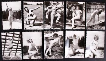 cca 1950 Nus artistiques 10 művészi akt fotó / nude photos 7x9 cm