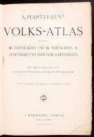A. Hartlebens Volks Atlas - Fünfte auflage Berlin cca 1900. 125p. Sérült félbőr kötésben