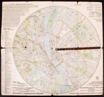 cca 1930 Budapest idegenvezető térképe magyarok részére mechanikus, mutató szerkezettel