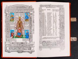 A párizsi hóráskönyv, Bp., 1978. Helikon Kiadó Sorszámozott hasonmás kiadás fémveretes egészbársony ...