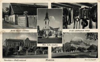 4 db RÉGI, vegyes minőségű magyar városképes lap: Kiskőrös, Egerbakta, Hatvan, Cegléd / 4 old Hungarian postcards, mixed quality