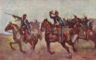 Hungarian cavalry, in the frontline, s: B. Bélaváry J.