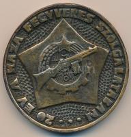 ~1970. "20 év a Haza Fegyveres Szolgálatában / Csepel Vas- és Fémművek" Br emlékérem díszt...