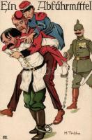 Ein Abführmittel / WWI German military propaganda, humour, litho s: M. Trübe
