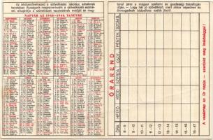 1942-1943 Erdélyrészi Hangya-Iskolaszövetkezeti naptár-órarend