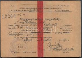 1943 Bp., Fegyvertartási engedély