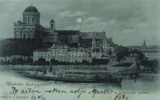 1899 Esztergom Bazilika, Prímási Palota, gőzhajó (fl)