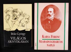 2 db könyv-Beke György: Világos árnyékában. Bp., 1991, Zrínyi. Papírkötés, jó állapotban; Kassa Ferenc: Szabadságharcos napló. Bp., 1993, Zrínyi. Papírkötés, jó állapotban.