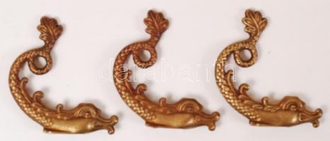 Halas kínálótál, réz, gazdagon díszített, m:18 cm