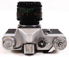 Zenit-E típusú fényképezőgép Helios 44-2 2/58mm objektívvel saját tokjában /
Zenit-E photo camera wi...